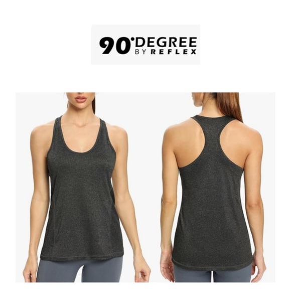 90 Degree By Reflex Grey Charcoal Racerback Tank M - Picture 1 of 8